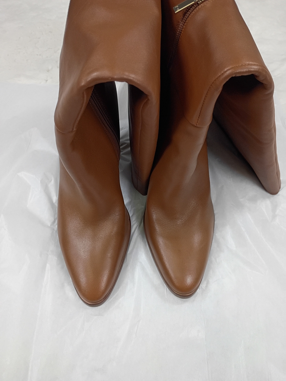 Marc Fisher LTD Lannie Leather Knee High Boots Natural Brown 9.5 NWOB - Picture 6 of 12